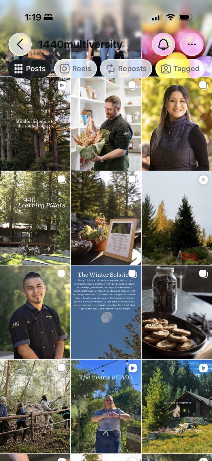 1440 Multiversity Instagram feed after the refresh